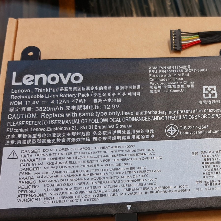 ORIGINAL Baterai Laptop Lenovo ThinkPad E450 E450C E460 E460C 45N1752 45N1754 45N1757 45N1755