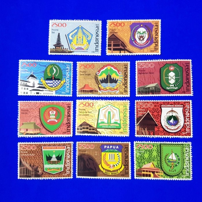 

✨NEW✨ - Perangko/Prangko INDONESIA. Seri Lambang Propinsi. Seri 1. 2008