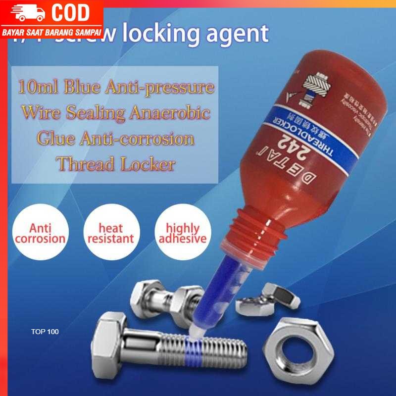 ( 100% BARANG ORI ) DETAI Cairan Liquid Threadlocker Blue Anaerobic Sealant Glue 10ml - 242