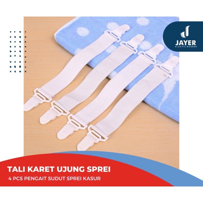 Karet Jepitan pengait sudut sprei ISI 4 PCS Karet penahan sudut sprei
