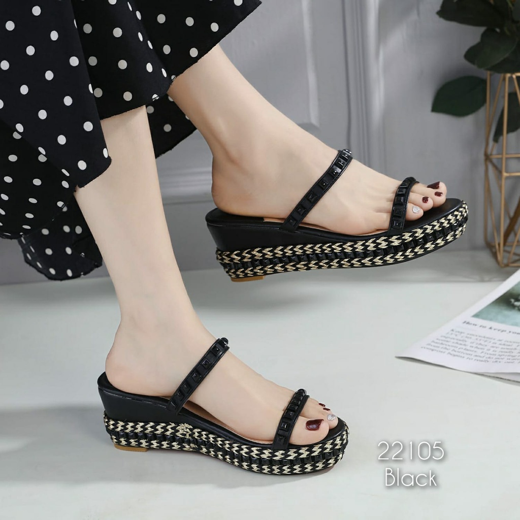 SANDAL WANITA IMPORT TERMURAH WEDGES KODE:  22105