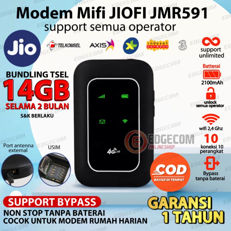 Jual Mifi Modem JIO JMR591 Telkomsel 4G LTE 14GB UNLOCK All Operator