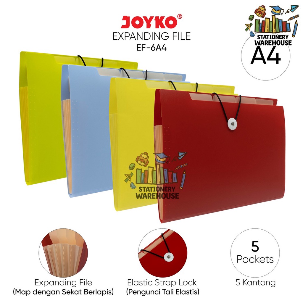 

Expanding File Map Harmonika Joyko EF-6A4 A4 5 Pocket