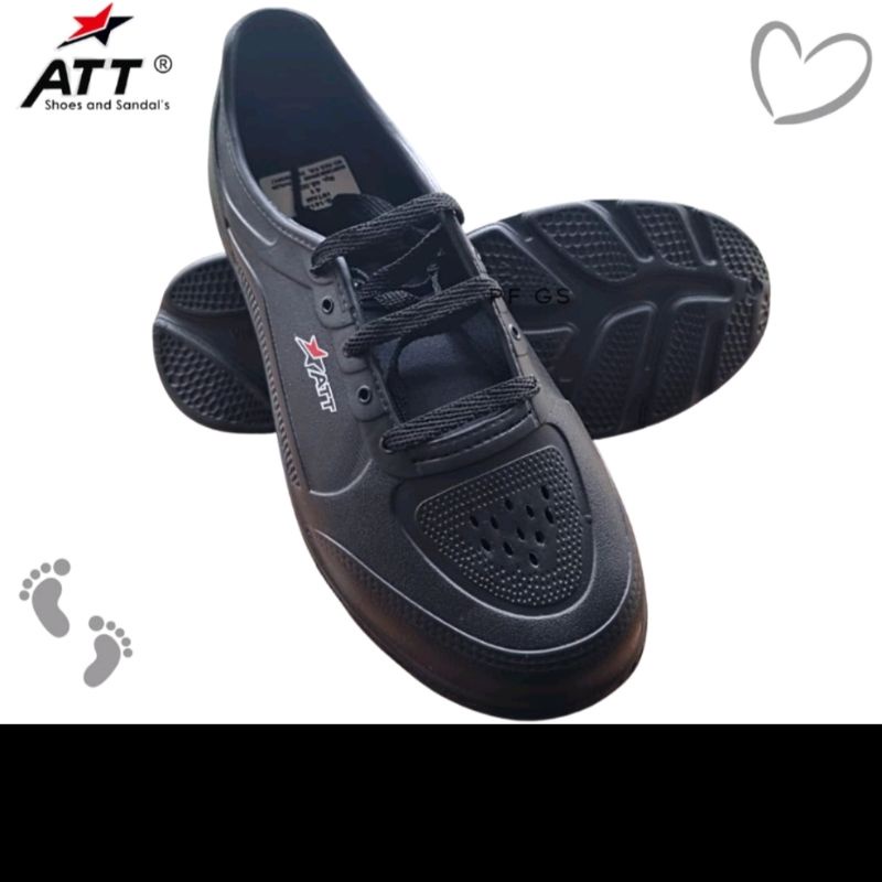 Sepatu Sneakers cewek-cowok Komin / att Hitam uk 36-43 (Bisa Untuk Sekolah)