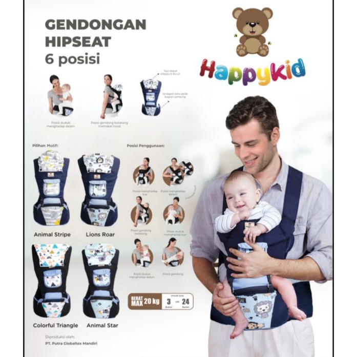 Gendongan Hip Seat 6 Posisi Happy Baby / Gendongan Bayi Hipseat