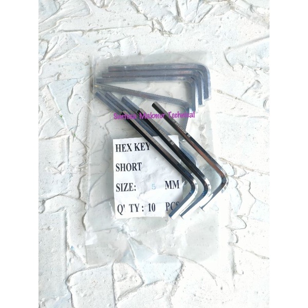 TEKIRO 5 MM Kunci L Short Pendek Hex Key 5mm