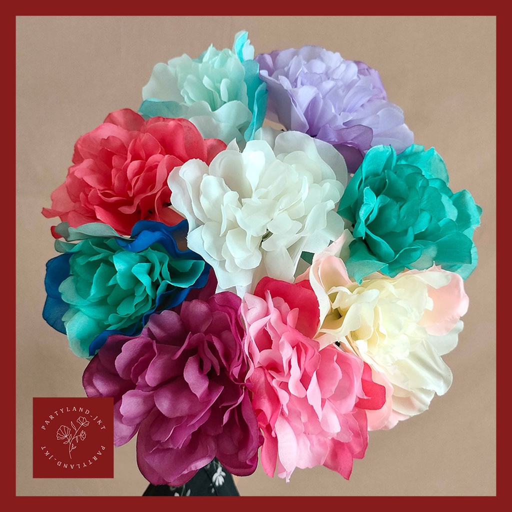 Artificial Flower  Bourbon Roses Bunga  Palsu Plastik Buket Rumah