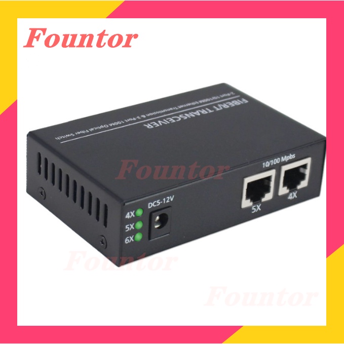 【With adapter】100Mbps 3 SC 2 Rj45 POE Switch Konverter Ethernet Fiber Optik Single Mode