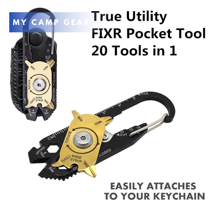 Survival Gantungan Kunci EDC Utility Fixr Pocket MultiTool 20 in 1