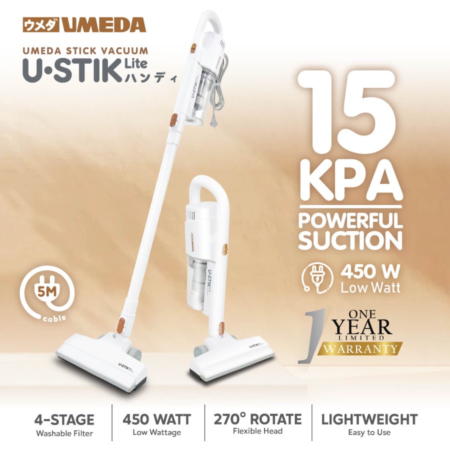 Umeda U-STIK Lite Stick Vacuum / USTIK Lite Penyedot Debu Lantai