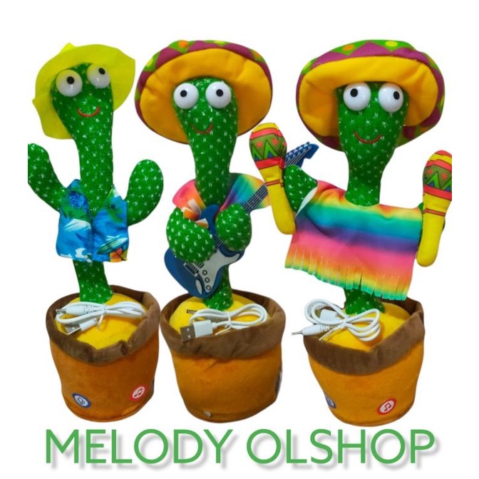Mainan Boneka Kaktus Goyang/ Berjoget (Usb Charge) Termurah.