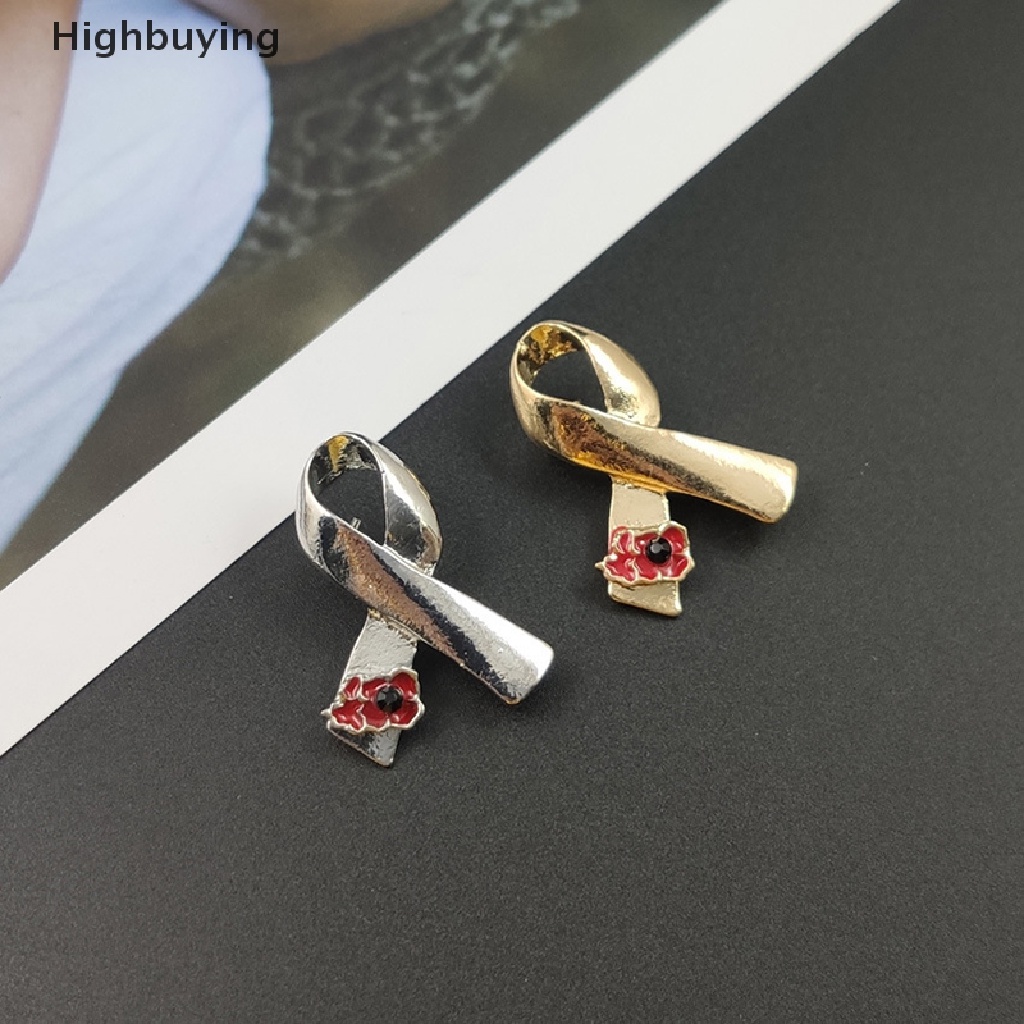 Hbid Pin Bros Pita Bunga Poppy Merah Alloy Untuk Wanita Syal Gesper Perhiasan Hadiah Accessries Glory