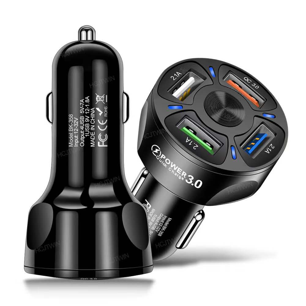 (COD)Car Charger Fast Charger- 2/3/4/5/6 Port USB QC 7.0 Dan Type C
