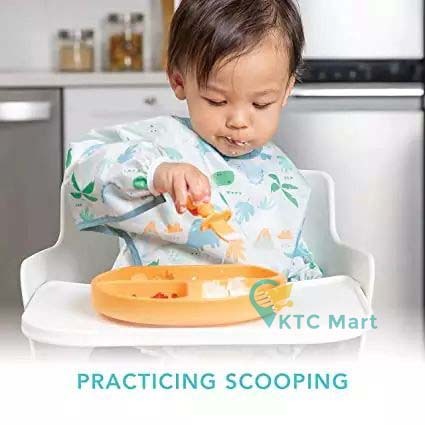 Sendok Garpu Makan Bayi anak silikon FOODGRADE Anti Tersedak Anti Choking Spoon and Fork set Premium Silicone Training Spoon and Fork