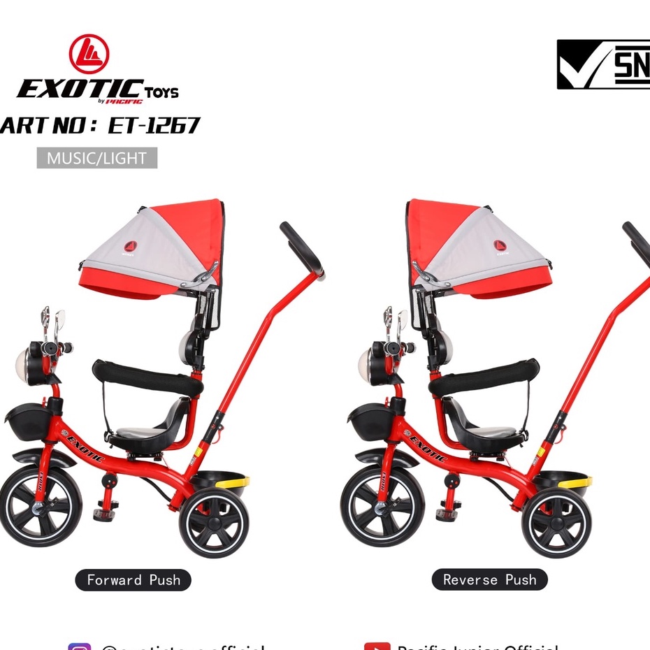 Sepeda balita roda tiga exotic ET 1267 1269 706-7 sepeda roda tiga kereta dorong anak bayi dorongan anak bayi baby stroller tricycle motor ET1267 ET1269 ET706-7 ET1265 ET 1265 ET1263 ET 1263 ET1268 ET 1268 ET2251 ET 2251 AT7705 AT 7705 AT7702 AT 7702