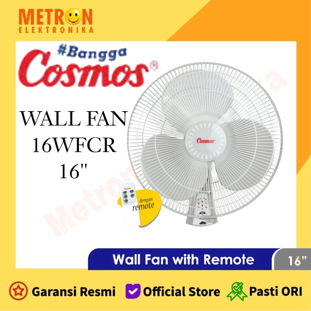 COSMOS 16 WFCR KIPAS ANGIN DINDING / WALL FAN WITH REMOTE 16 INCH 46 WATT / 16WFCR