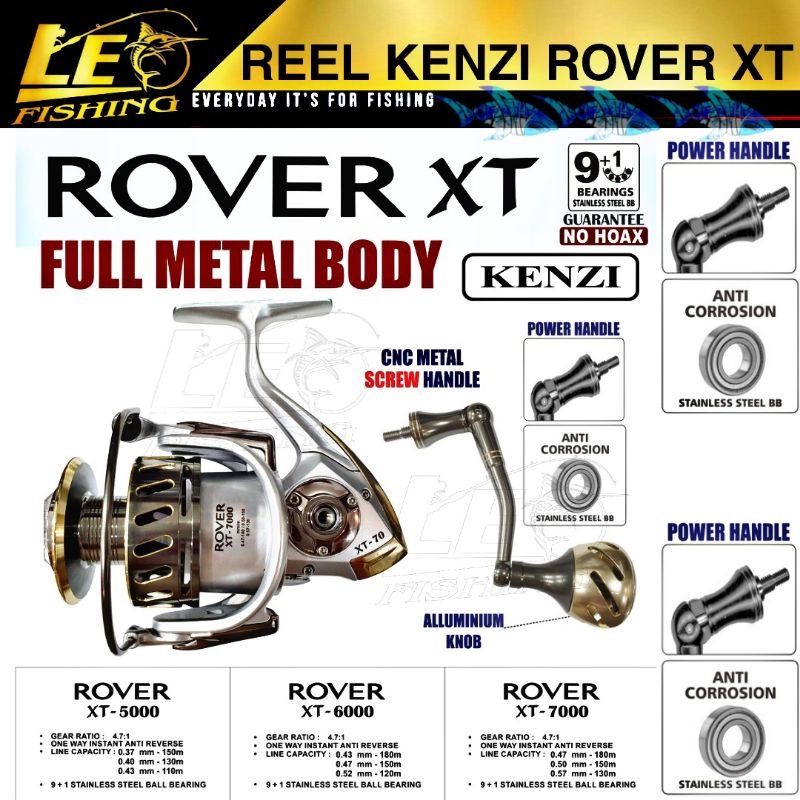 REEL SPINNING KENZI ROVER XT FULL METAL BODY DAN POWER HANDLE SIZE 5000 6000 7000