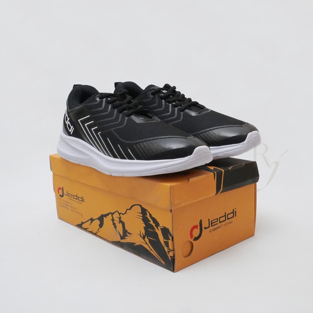 JEDDI [MARK 601] Sepatu Sekolah Sepatu Kerja Hitam Polos Sepatu Casual Sneakers Sepatu Olahraga