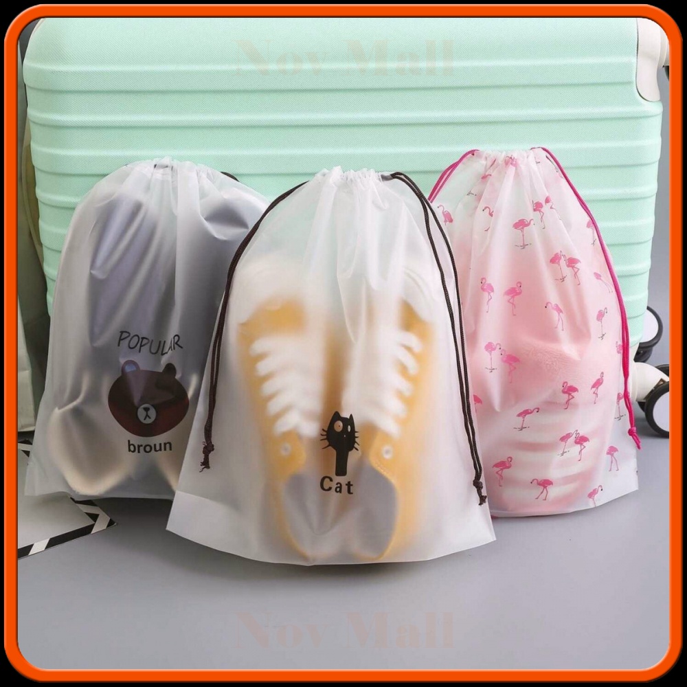 Kantong Pouch Plastik Serut Organizer Drawstring Bag Size XL 30x35cm -ST296