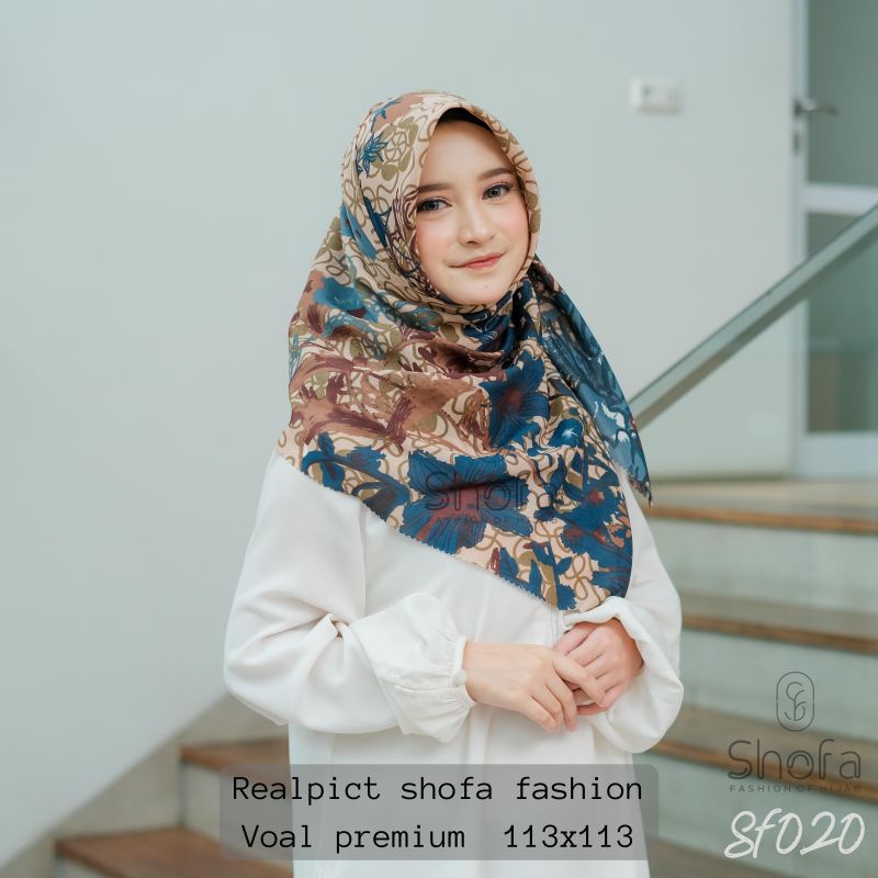 (SF020)HIJAB SEGI EMPAT MOTIP JILBAB SEGIEMPAT VOAL MOTIP SHOFA