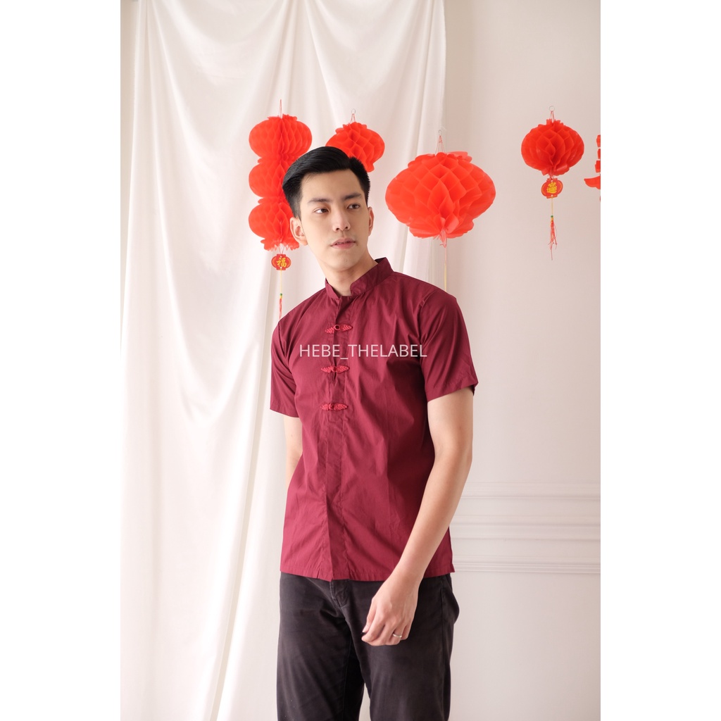 Men Cheongsam Chinese New Year Kemeja Pria