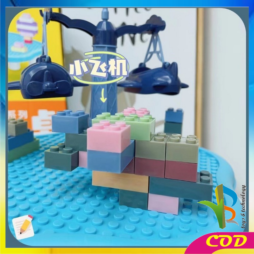 RB-M212 Mainan Balok Susun Theme Park Mini Set Meja DIY Building Block Mainan Edukasi Anak Bongkar Pasang Blok Bricks