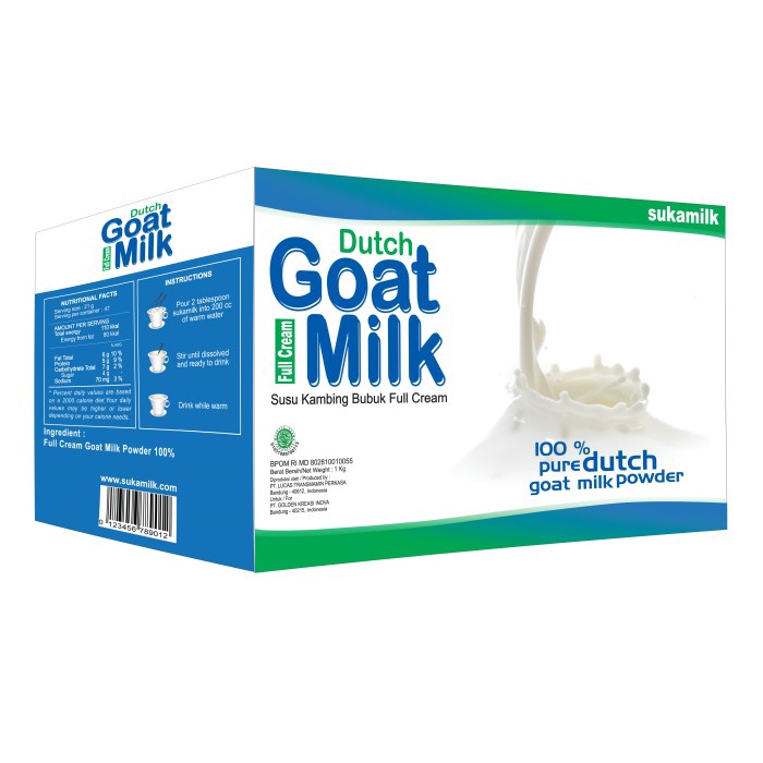 

Sukamilk 100% Susu Kambing Bubuk Murni Full Cream 1kg (5x200gram)