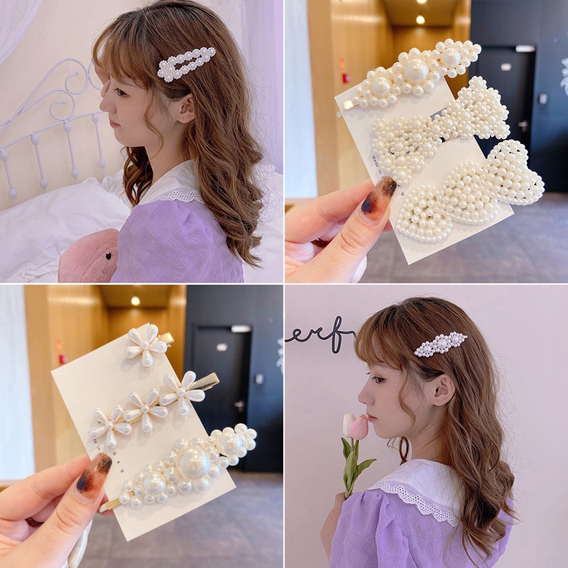 1 Pcs Korea Mutiara Jepit Rambut Korea Poni Samping Laut Bor Duckbill Clip Aksesoris Rambut