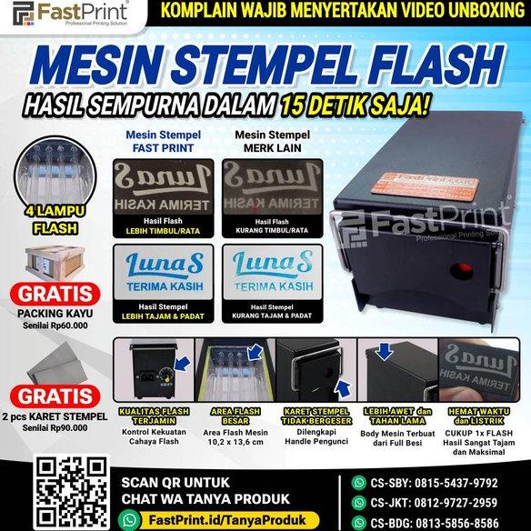 

Terlaris Mesin Stempel Flash Kilat Premium 4 lampu Full Plat Besi Termurah