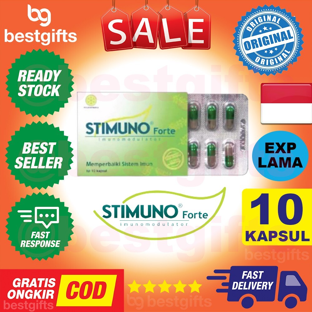 STIMUNO FORTE IMUNOMODULATOR MEMPERBAIKI SISTEM IMUN DAYA TAHAN KEKEBALAN TUBUH ANTIBODI 10 KAPSUL (40 PCS)