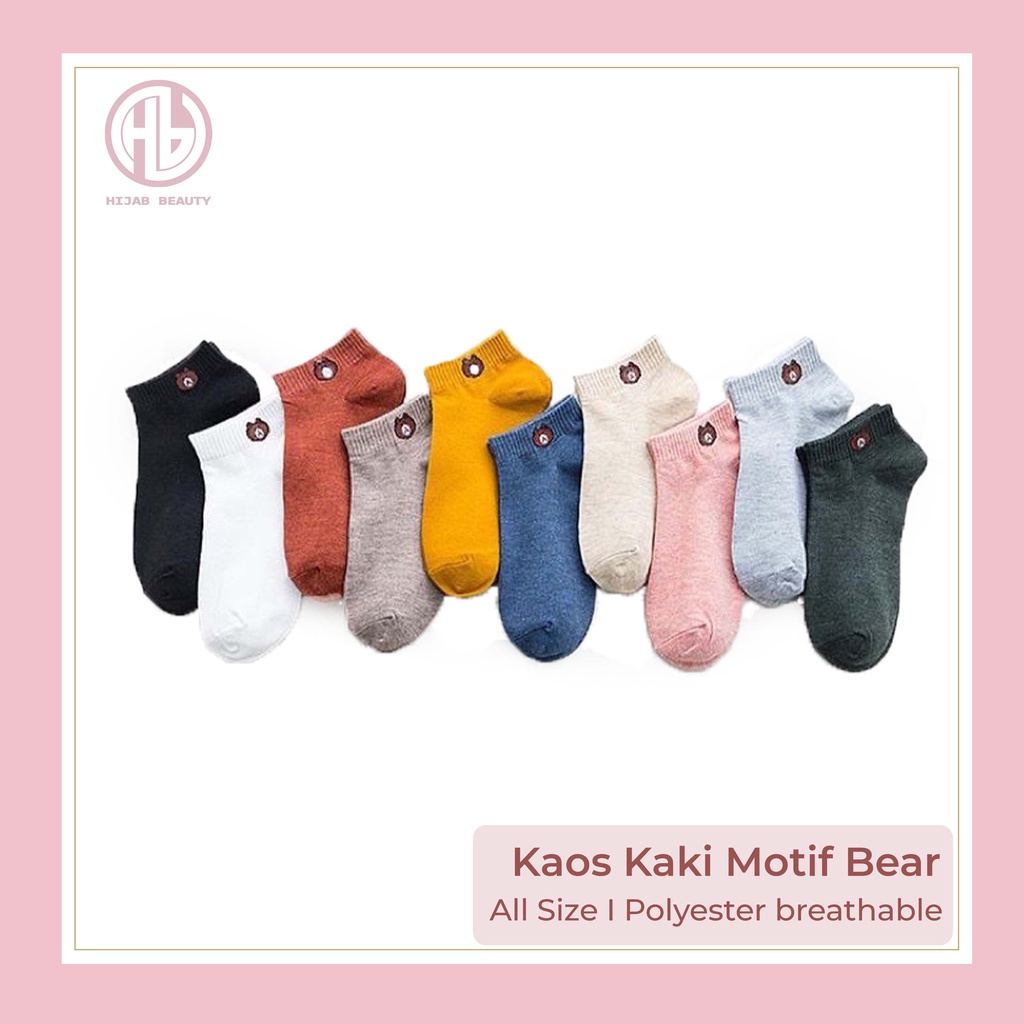 Kaos Kaki Pendek Motif Bear - Ecer