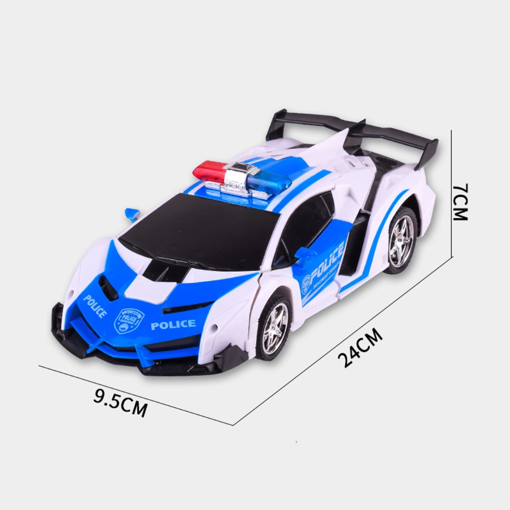 Anak RC Mobil Polisi Jadi Robot Remot Kontrol Mainan Transformer Car Remote Control Rechargeable