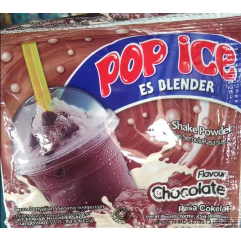 

POP ICE COKELAT MILK SHAKE POWDER 20gr 1 Renteng Isi 10 Sachet