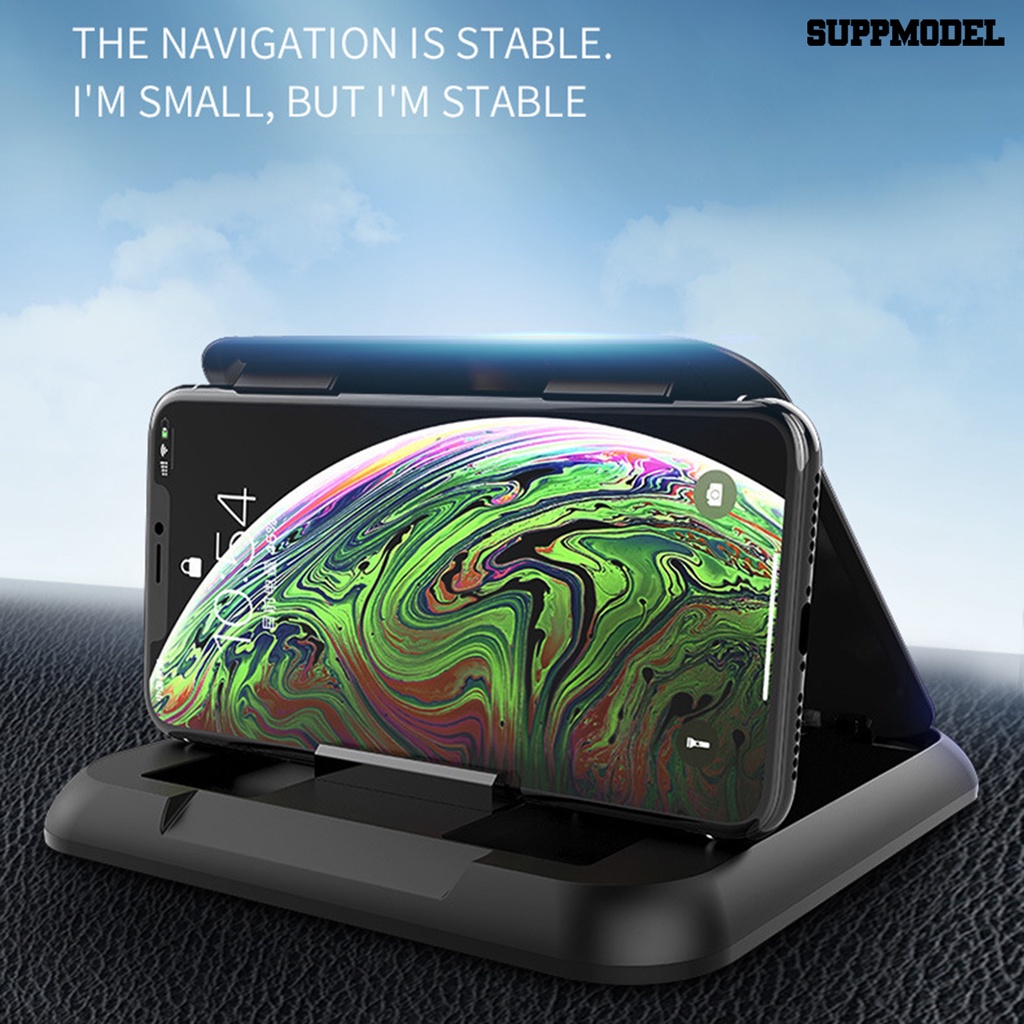 [Dekorasi] Car Phone Holder Adjustable Anti-slip Desain Segitiga Dasbor Mobil Dudukan Ponsel Pad Silikon Perlengkapan Mengemudi