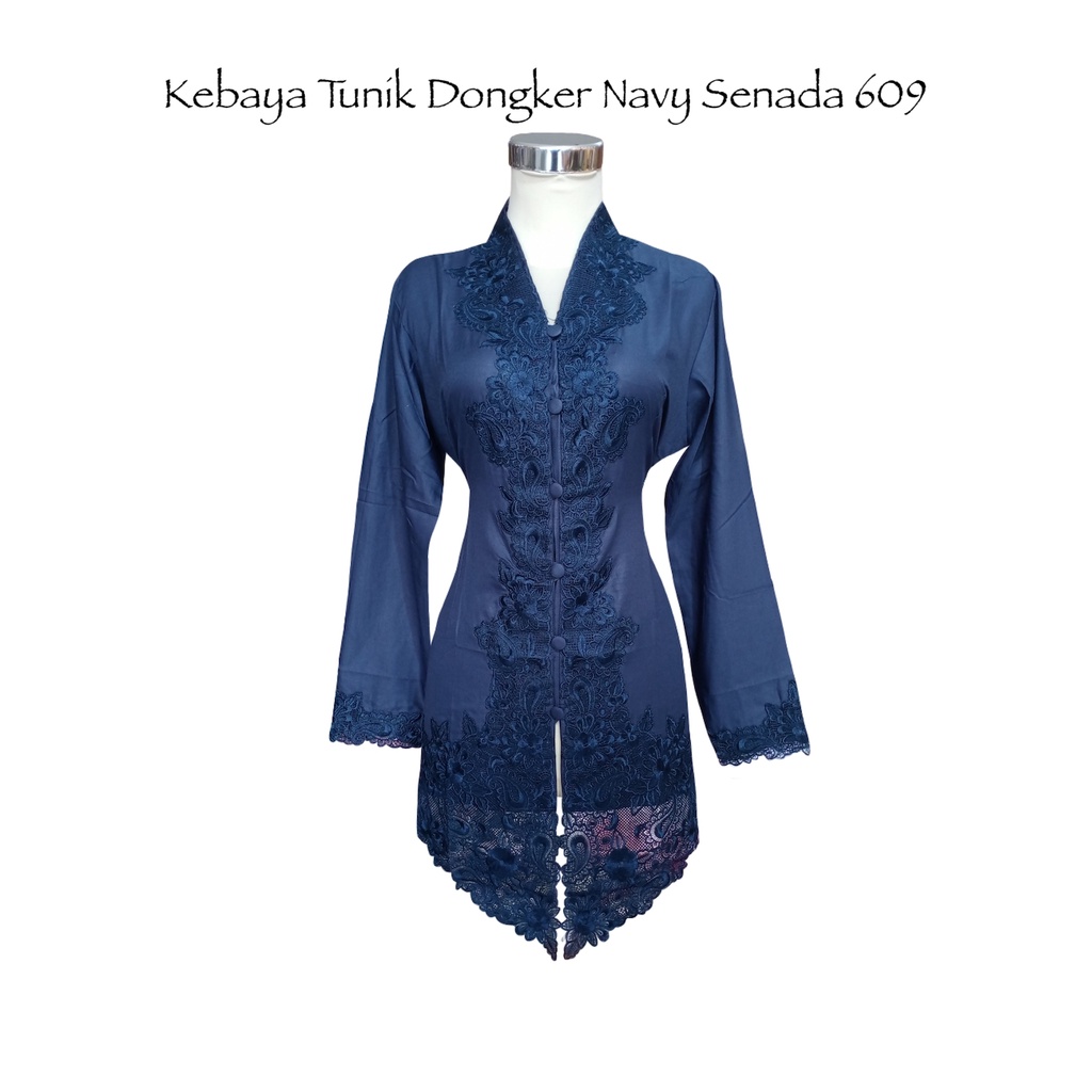 Kebaya Tunik Dongker Navy Senada 609