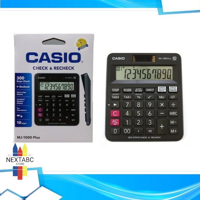 

KALKULATOR CASIO MJ-100D PLUS CHECK & RECHECK #ORIGINAL