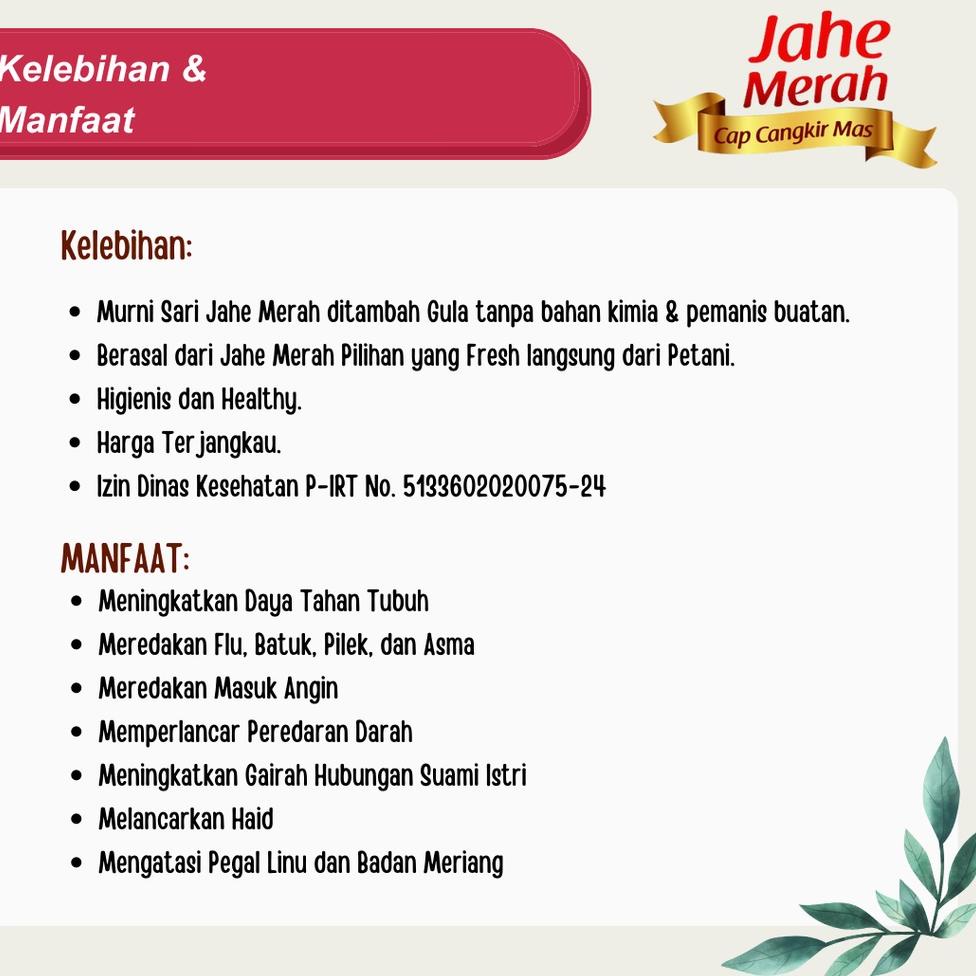 

[PRODUK MBRPD] Jahe Merah Cap Cangkir Mas Original 330 Gram Paket isi 3 MEG