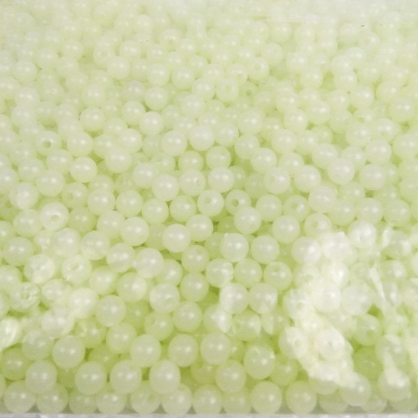 Bahan Dijual atau Manik Mote Fosfor Murah Bulat Setengah Pond 225gram 6mm Rosario