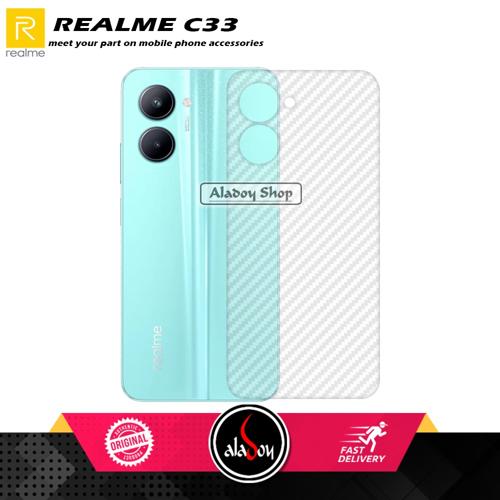 PAKET 3IN1 Anti Gores Blue Matte Anti Glare Realme C33 + Tempered Glass Camera dan Skin Carbon