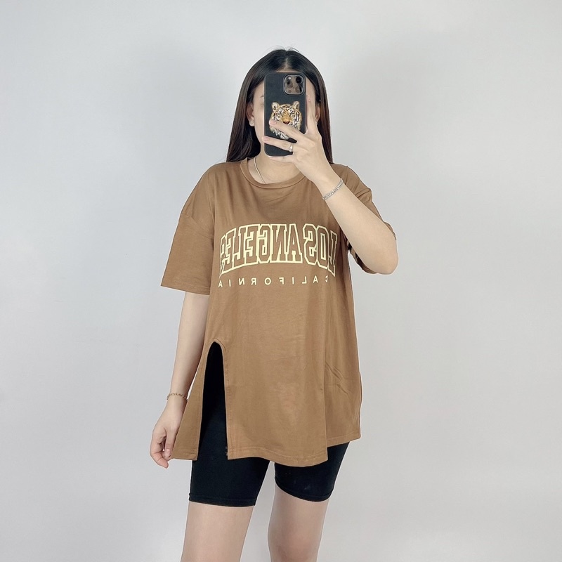 Kaos Oversize Slit Los / Atasan Wanita Jumboo