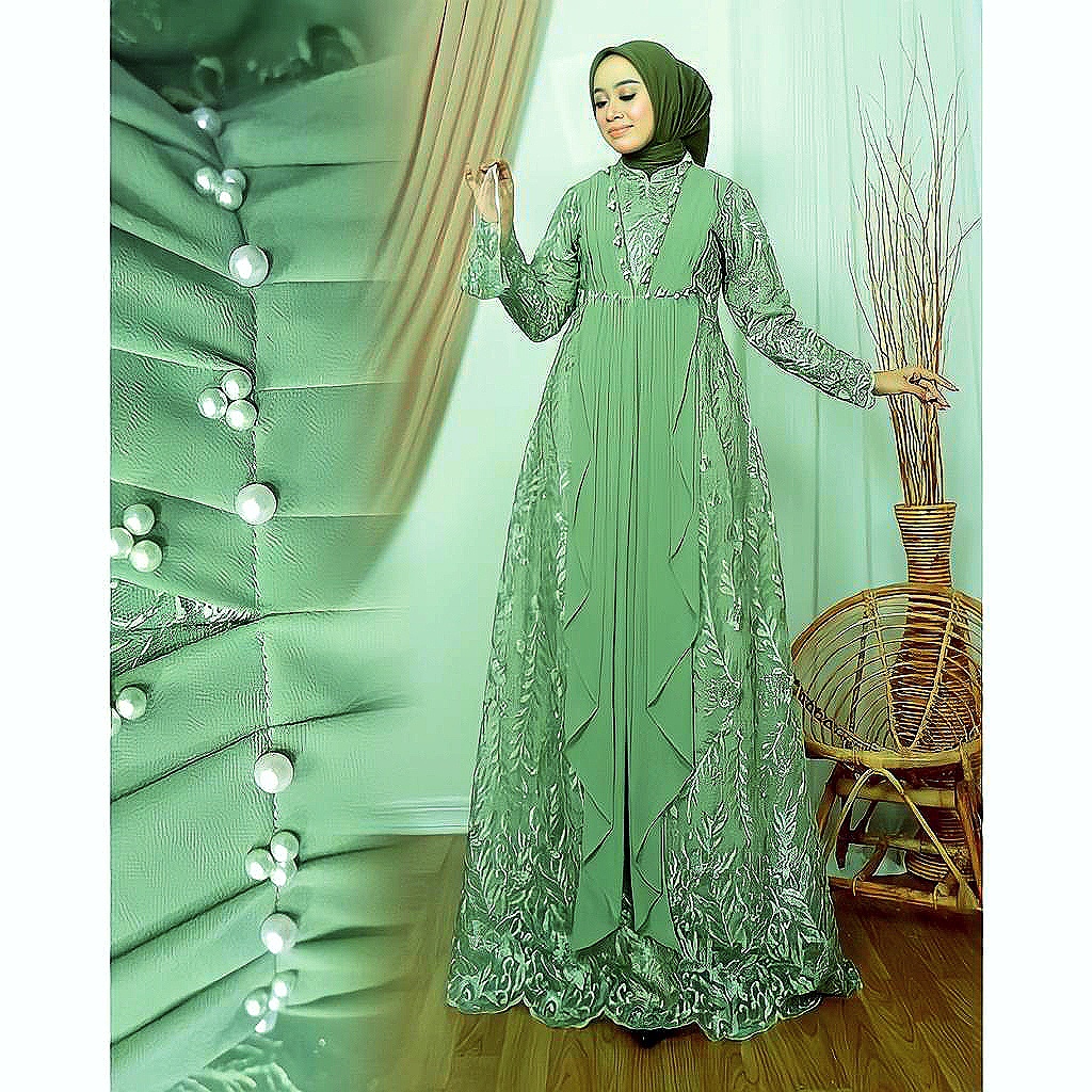 MAXI VICESA | M L XL XXL 3XL | GAMIS BRUKAT FULL FASHION MUSLIM WANITA