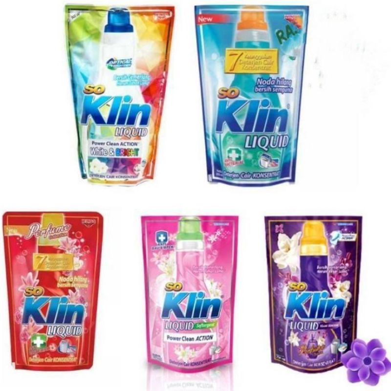 Soklin Liquid Detergent Cair 750ml / Sachet Jumbo
