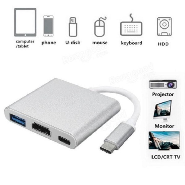 Mediatech type c to hdtv + usb 3 + type c - 649784
