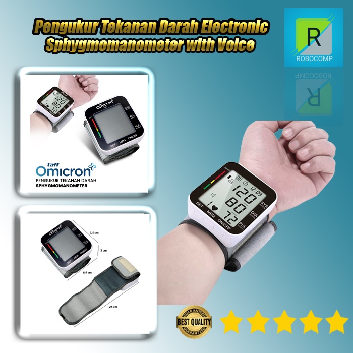 Pengukur Tekanan Darah Electronic Sphygmomanometer with Voice