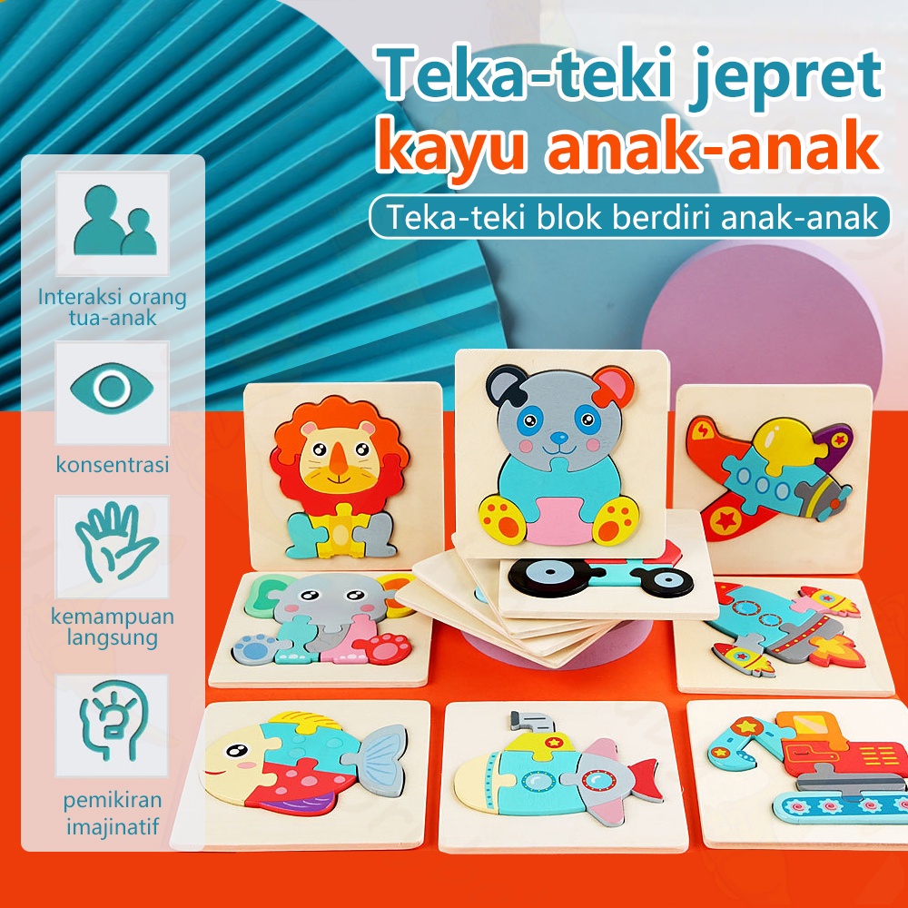 Ivorybaby Jigsaw puzzle kayu 3D Wooden toys Puzzel kayu mainan edukasi