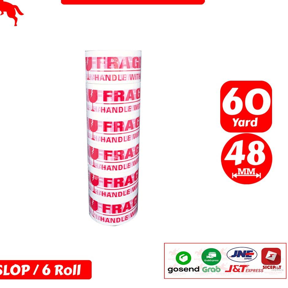 

Serba Istimewa Lakban OPP Tape / Lakban Fragile Putih KSATRIA Tape 60 Yard (1 Slop)