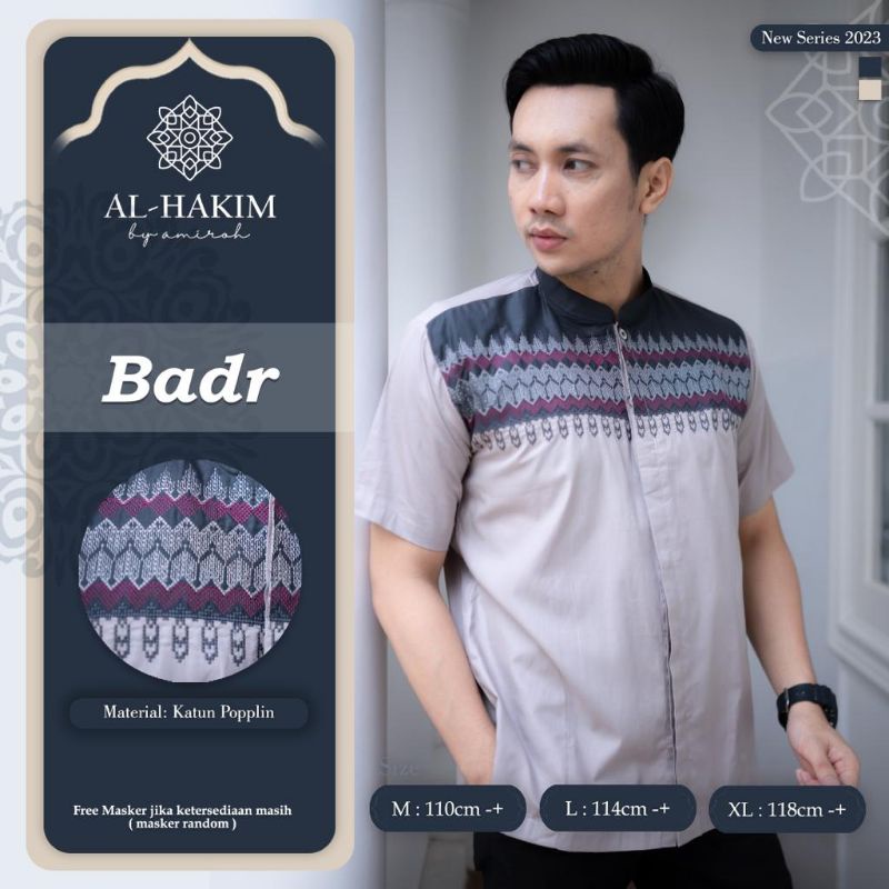 KOKO BADR ORI AL HAKIM BY AMIROH • Baju Koko Lengan Pendek