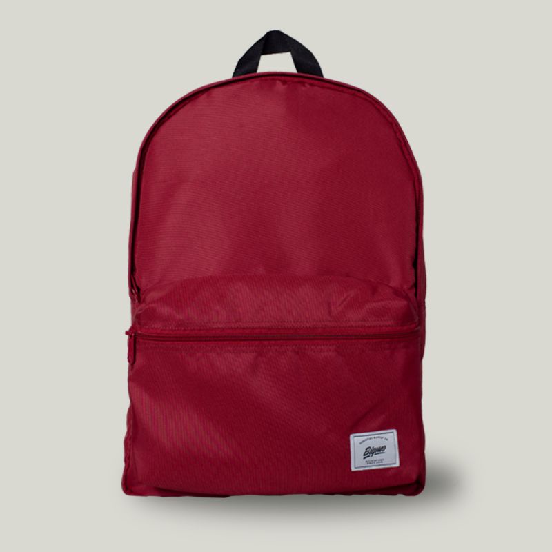 BIGMO Manhattan Crimson Maroon Backpack Tas Ransel Daypack Pria Wanita Laptop Sekolah Kuliah Kerja H