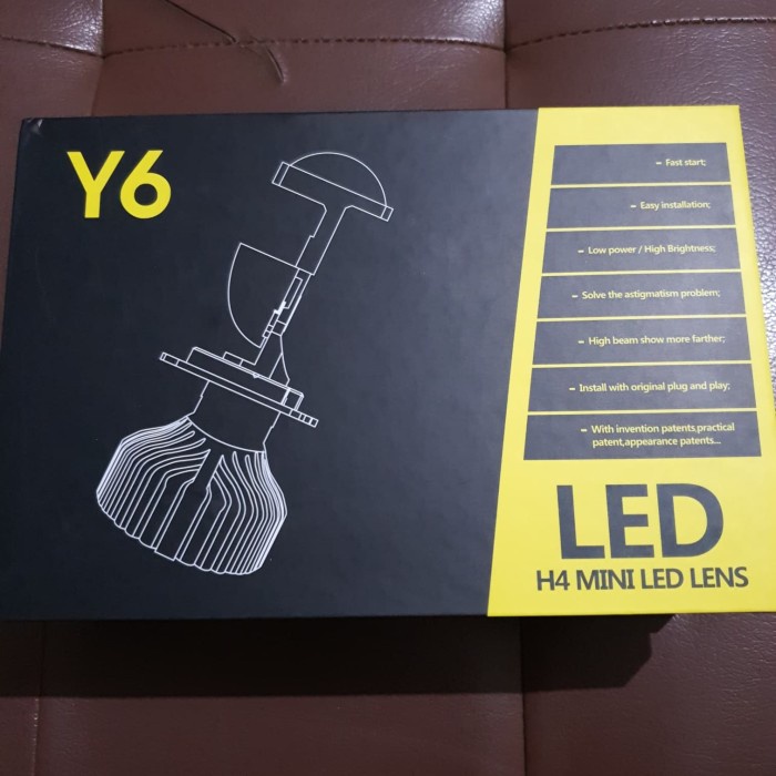 Led Y6 Black Projector H4 Eceran 1Pcs