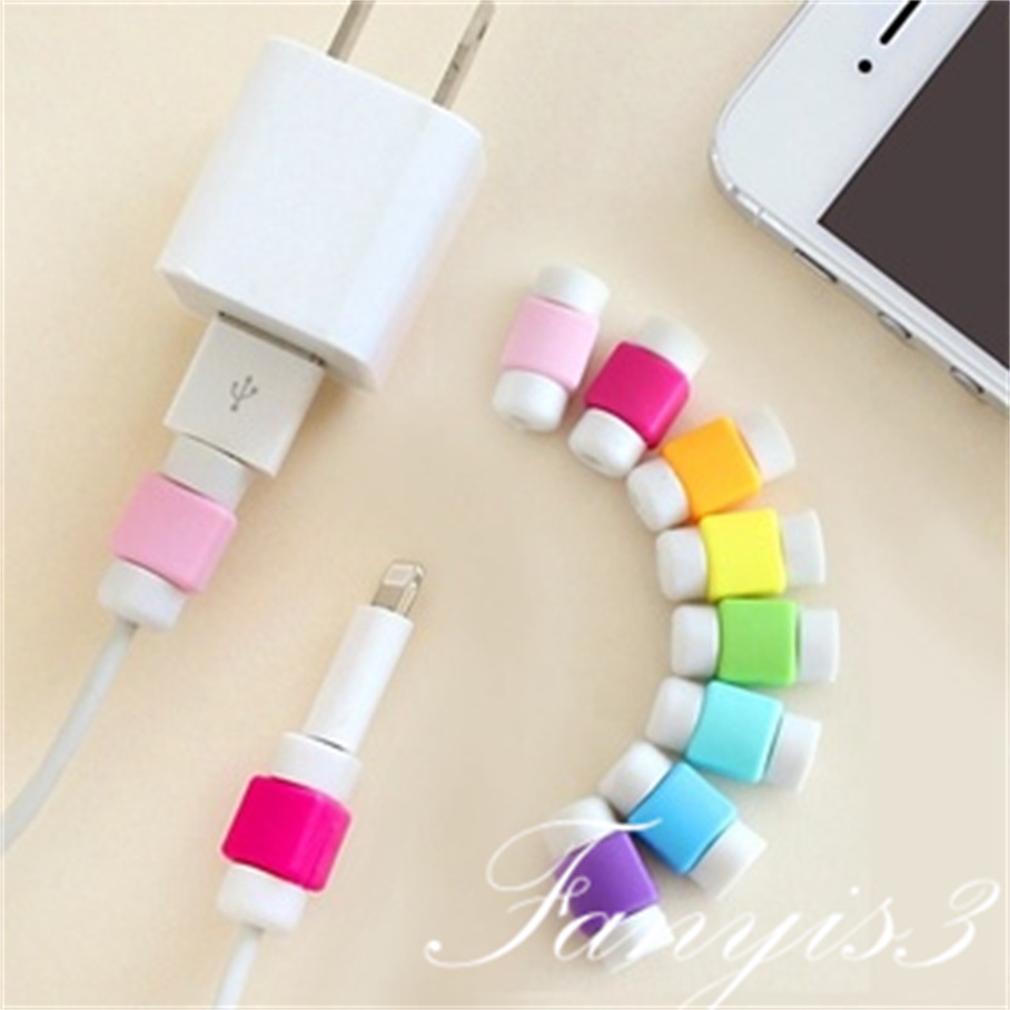 Ready Stock 1Pcs Kabel Pengisian Data Line Protector Candy Colors Silicone Bobbin Winder Pelindung Android iPhone Kabel USB